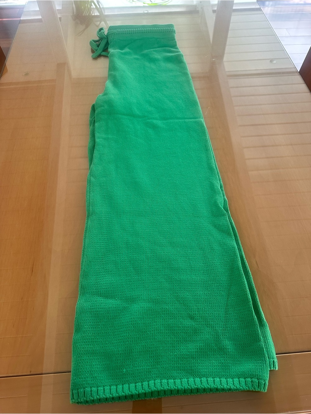 LESET Bright Green Knit Maxi Skirt